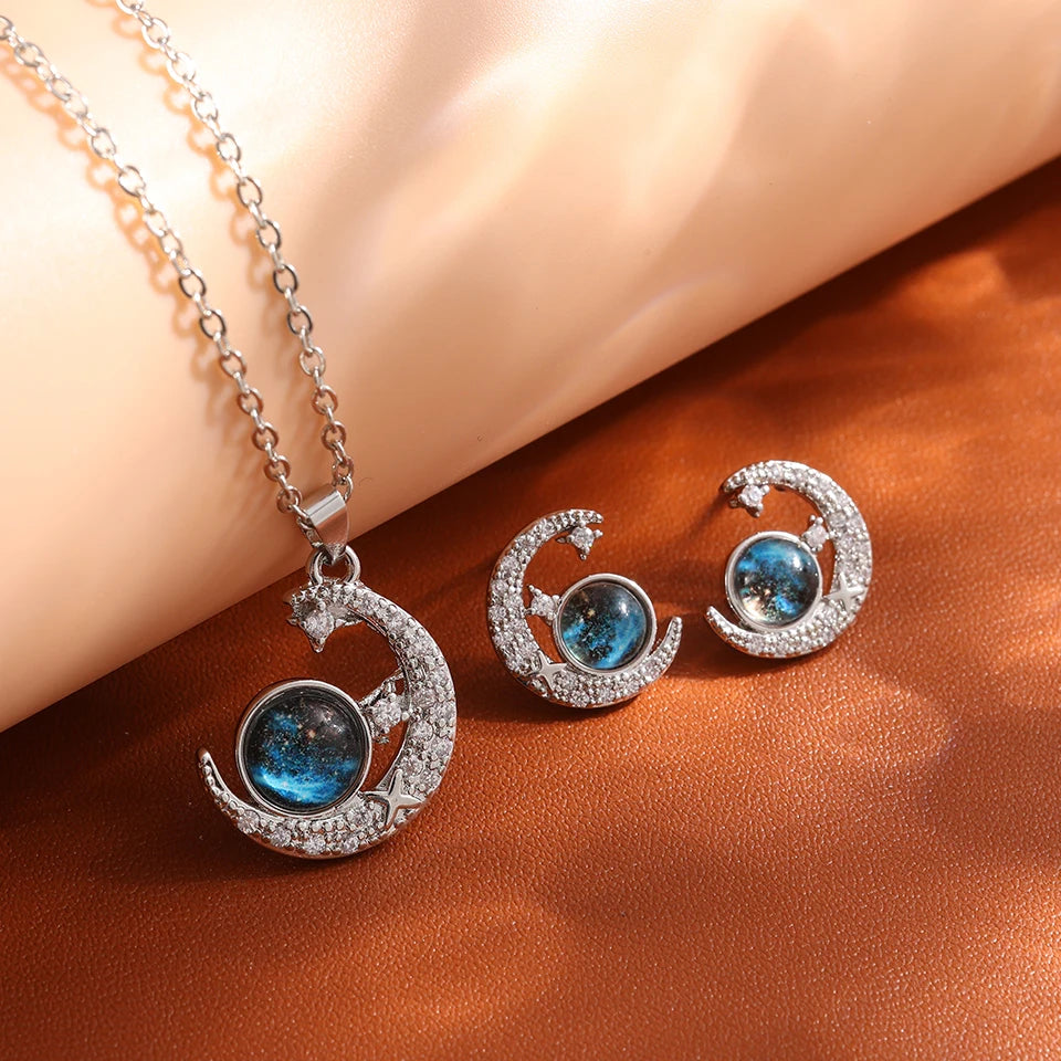Light Luxury Star & Planet Titanium Necklace for Women