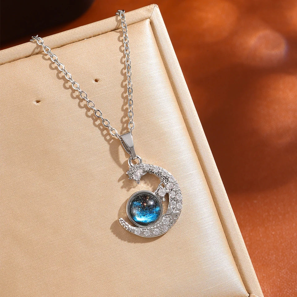 Light Luxury Star & Planet Titanium Necklace for Women