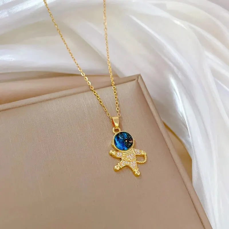 Light Luxury Star & Planet Titanium Necklace for Women